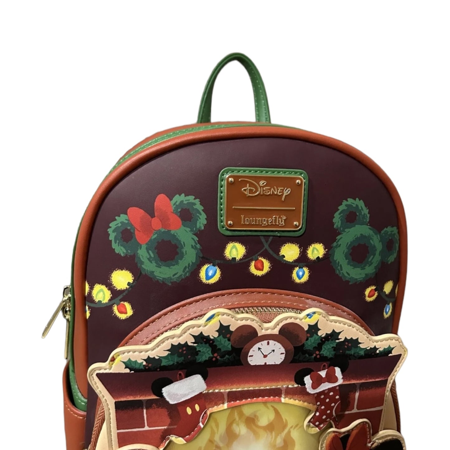 Disney Loungefly Minnie Mickey Hot Cocoa Fireplace Christmas Light Up Backpack