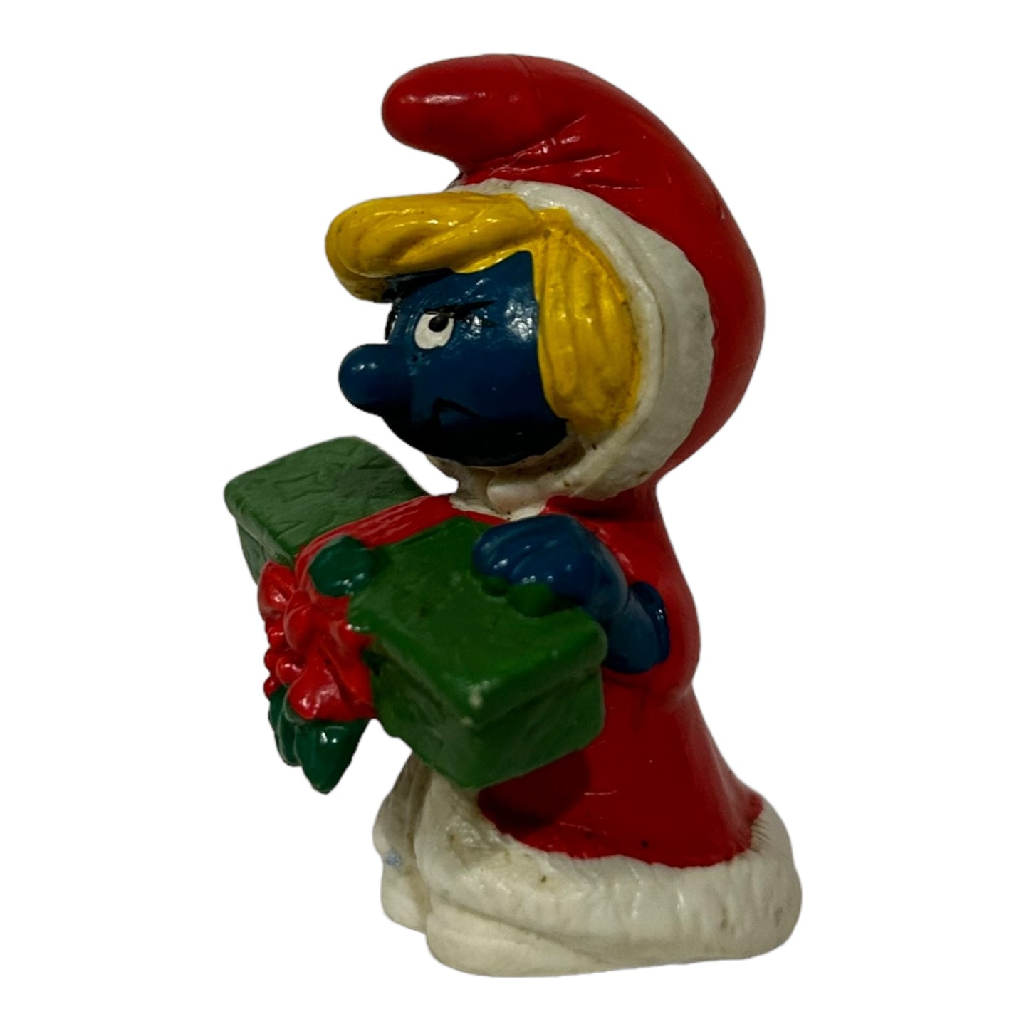 Vintage Smurf Collectible Figure - Christmas Smurfette