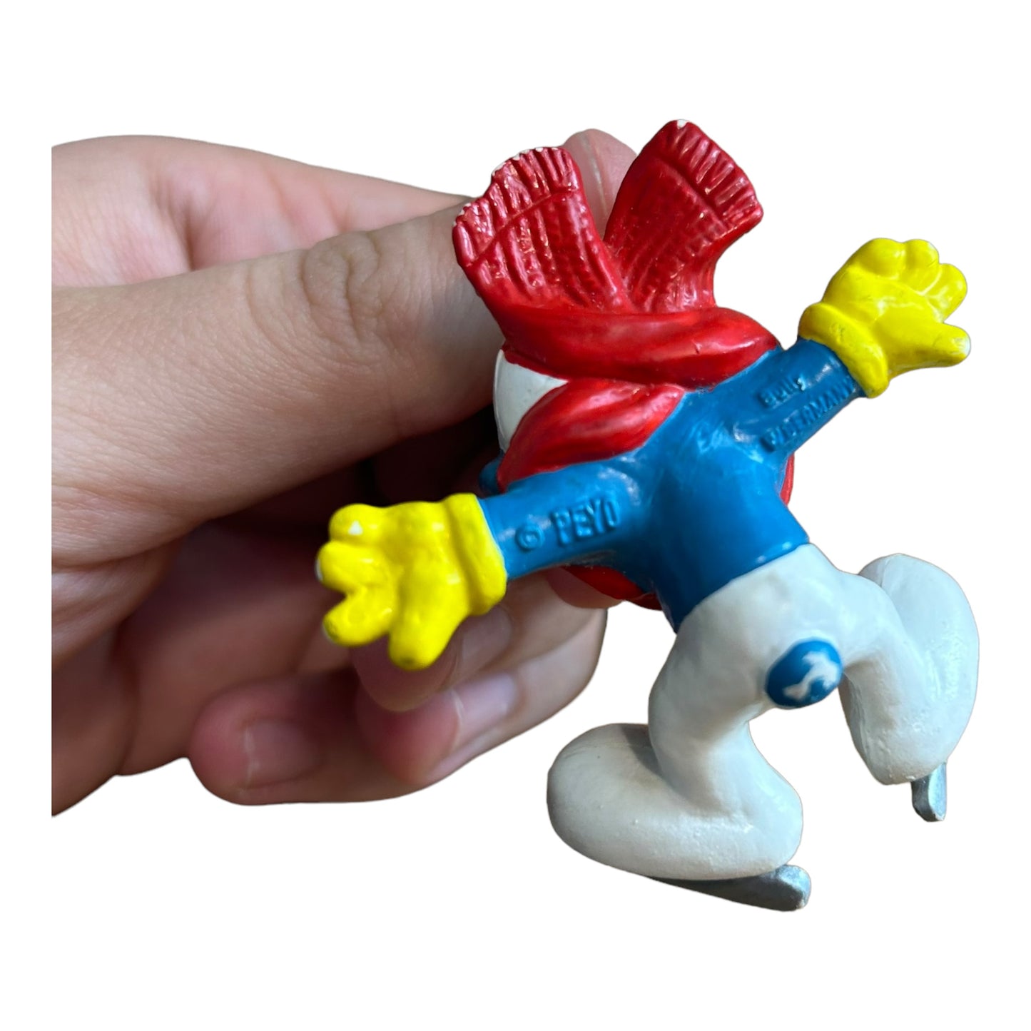 Vintage Smurf Collectible Figure - Ice Skating