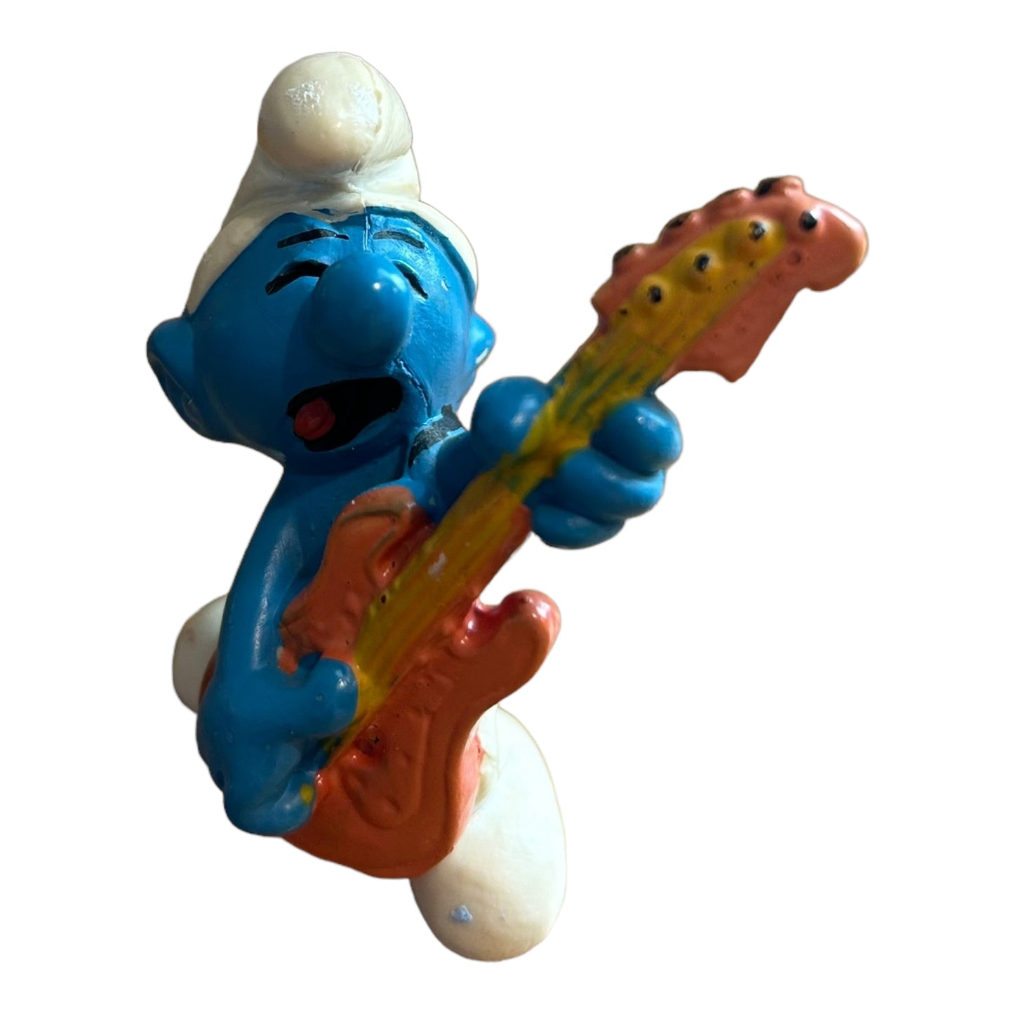 Vintage Smurf Collectible Figure - Guitar