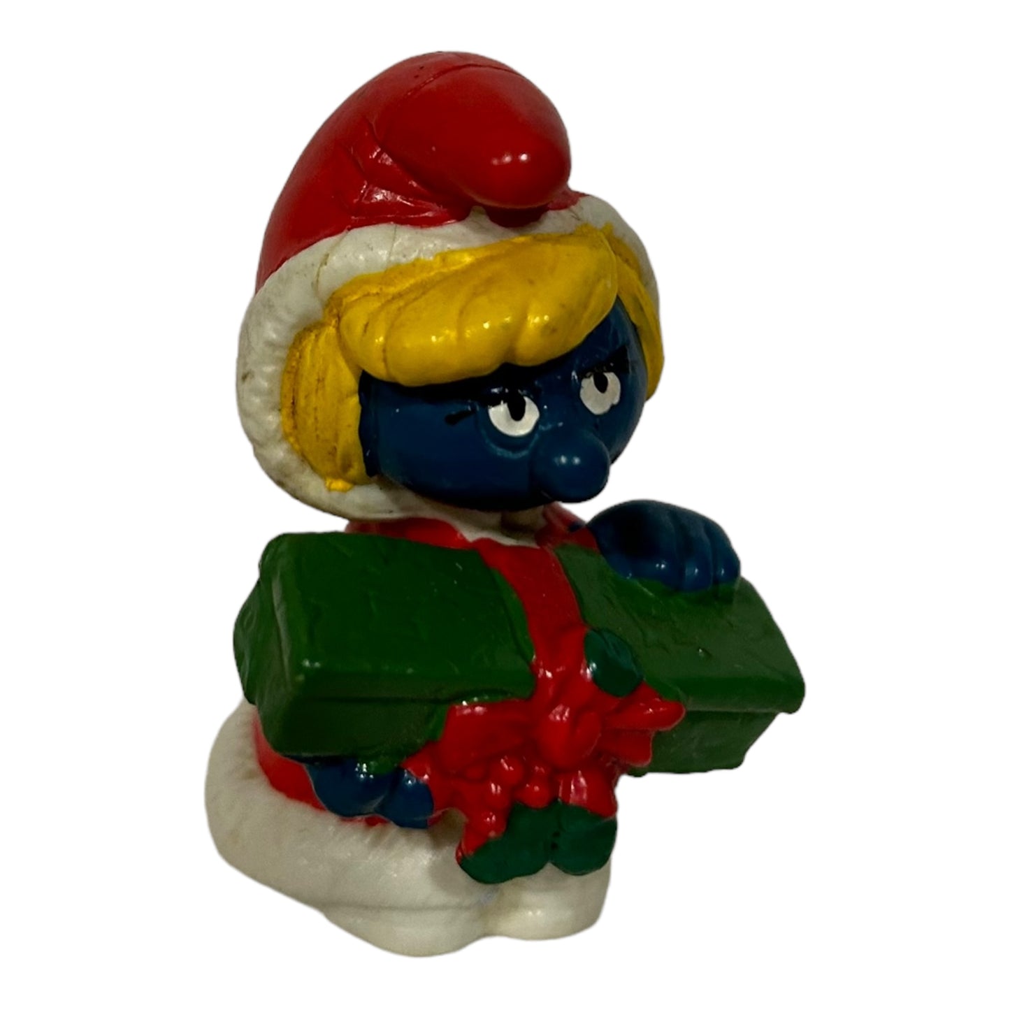 Vintage Smurf Collectible Figure - Christmas Smurfette