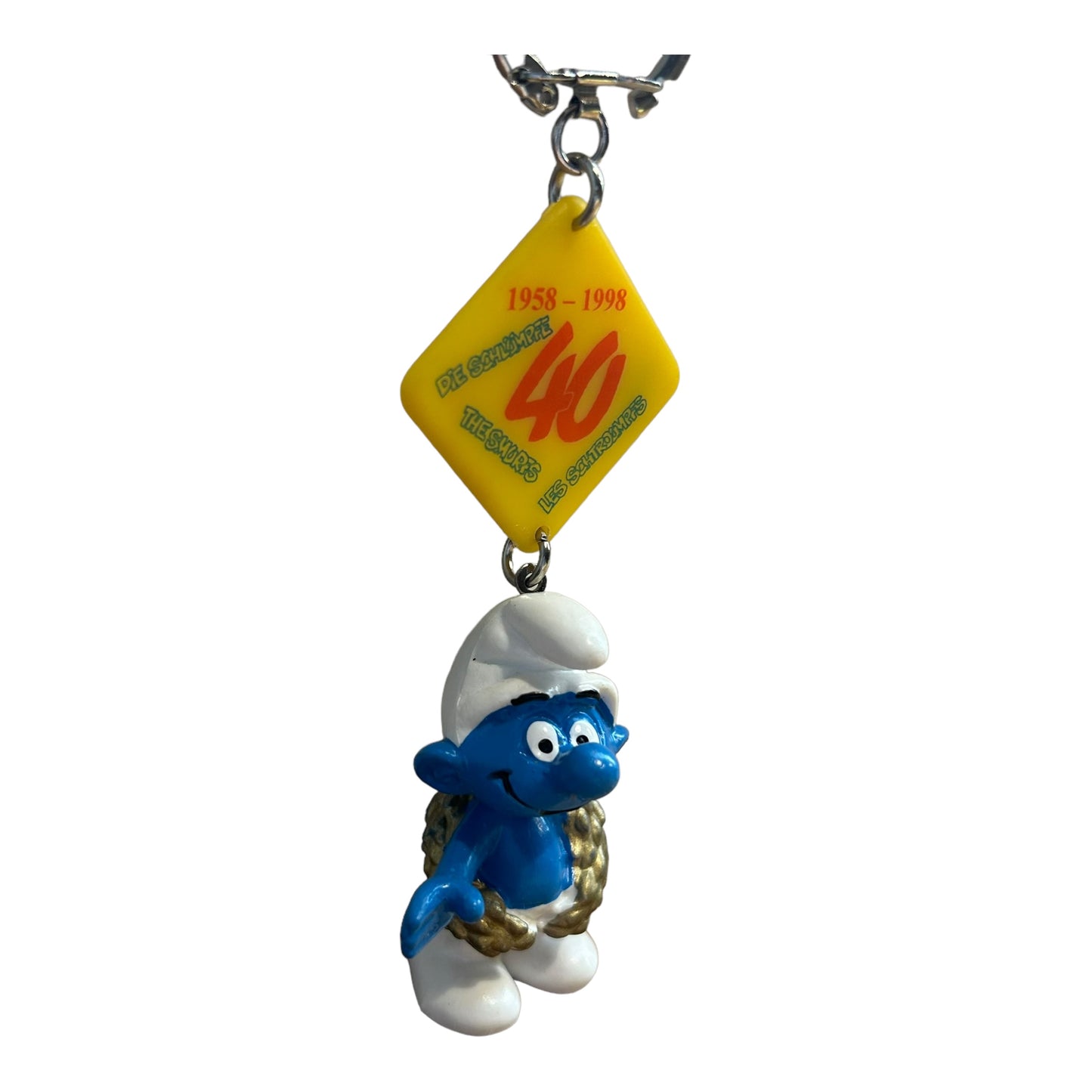 Vintage Smurf Collectible Figure - Keychain