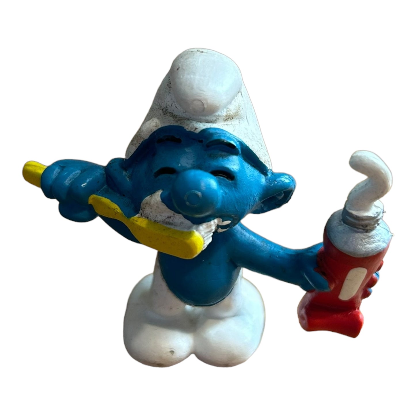 Vintage Smurf Collectible Figure - Brushing Teeth