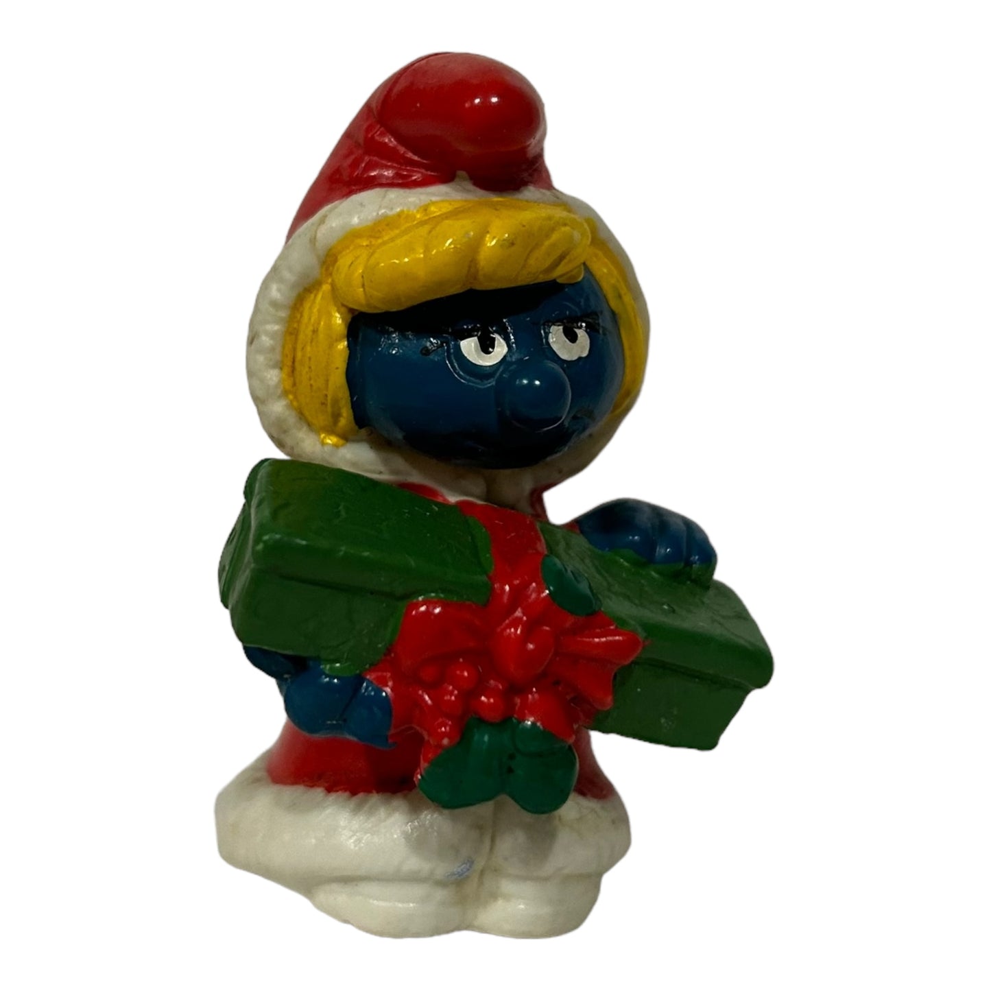 Vintage Smurf Collectible Figure - Christmas Smurfette