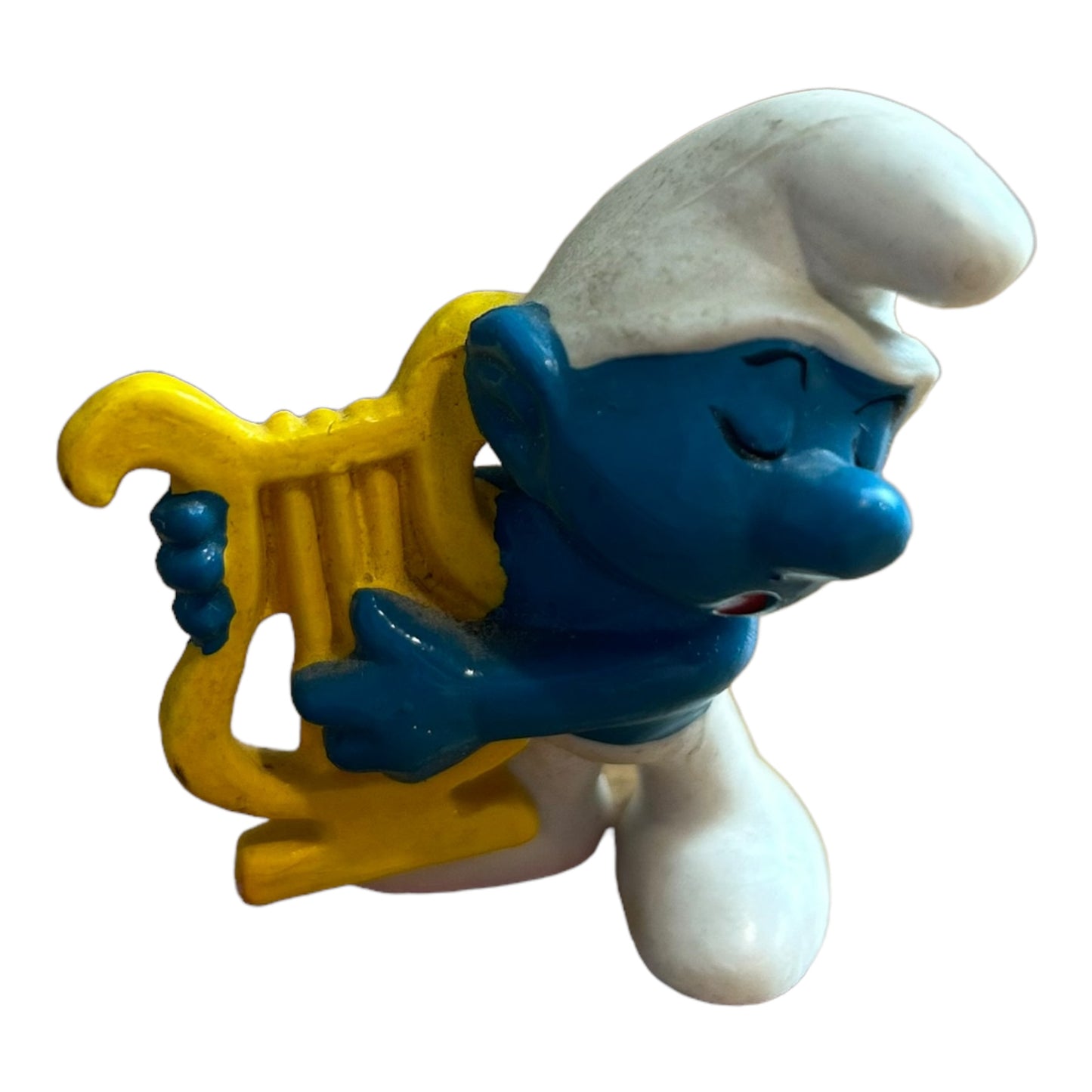 Vintage Smurf Collectible Figure - Harp