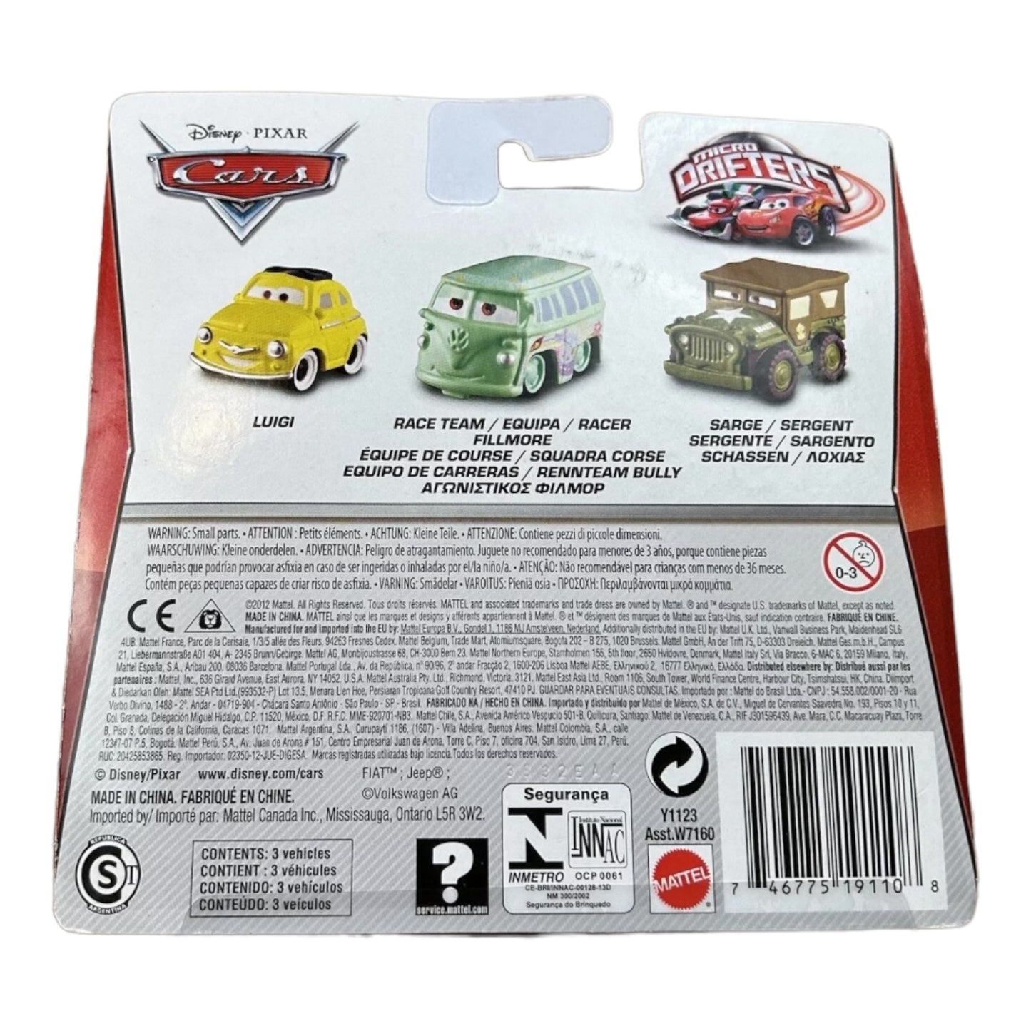 Disney Cars Micro Drifters - Luigi Fillmore Sarge