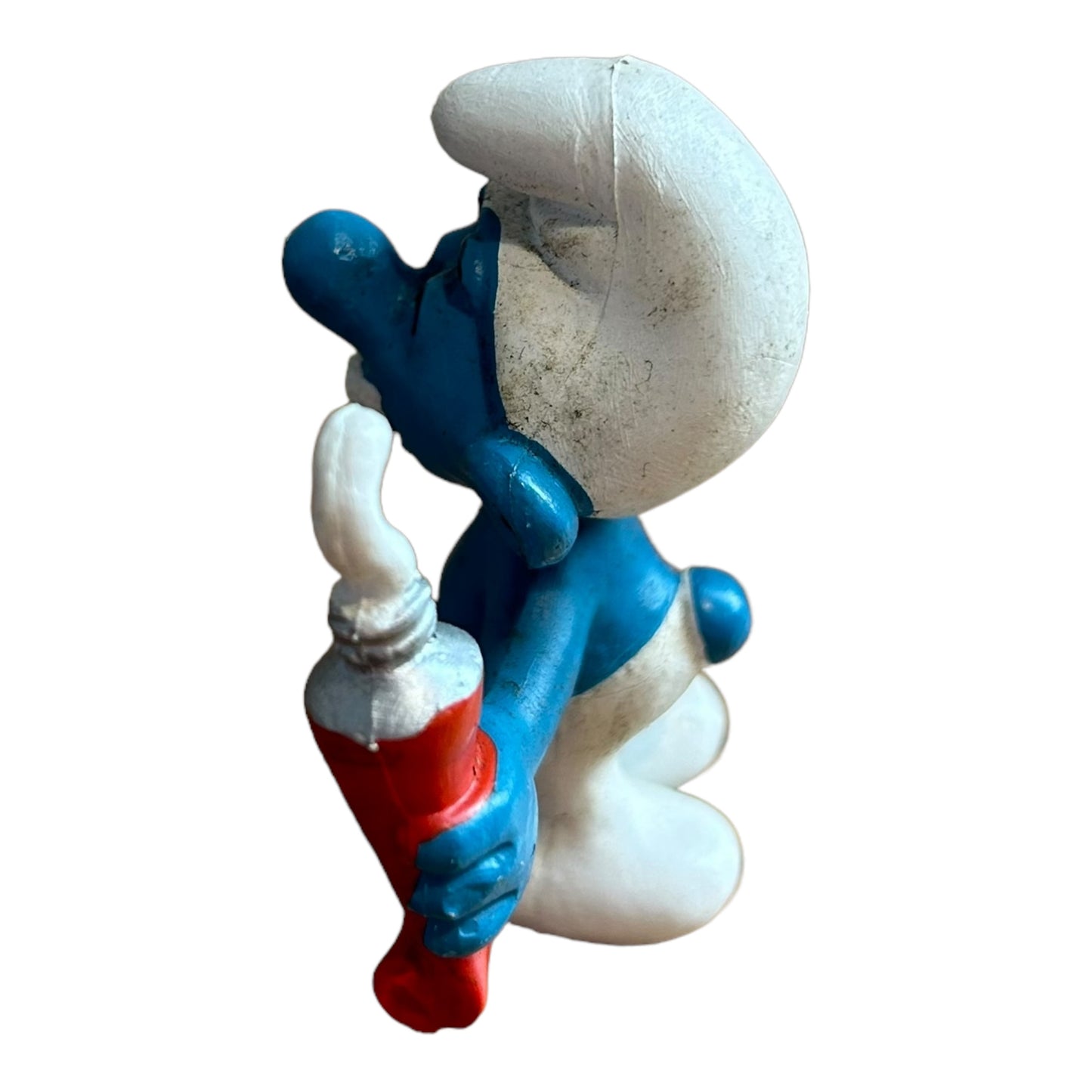 Vintage Smurf Collectible Figure - Brushing Teeth