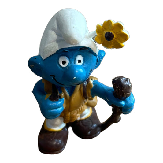 Vintage Smurf Collectible Figure - Hiking