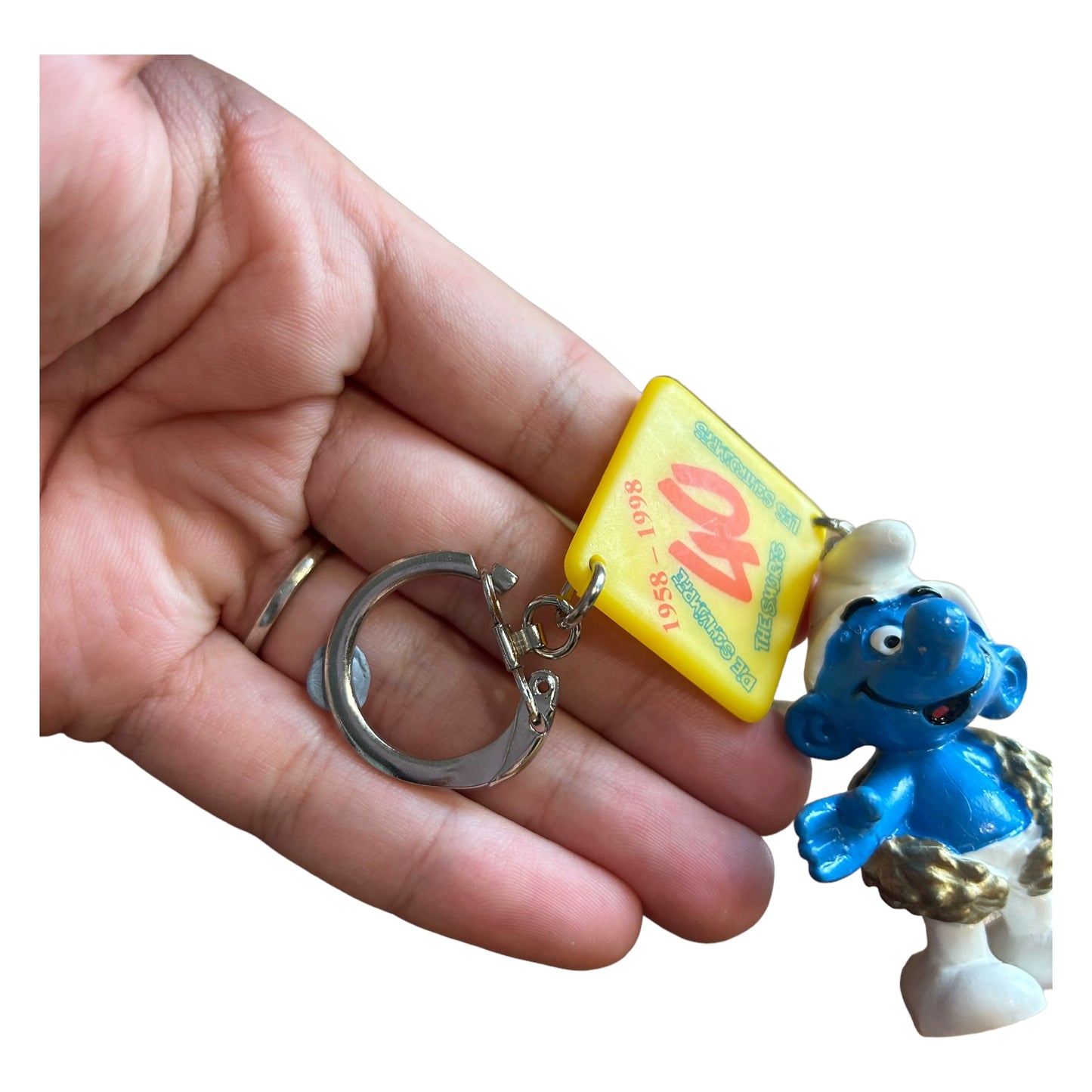 Vintage Smurf Collectible Figure - Keychain