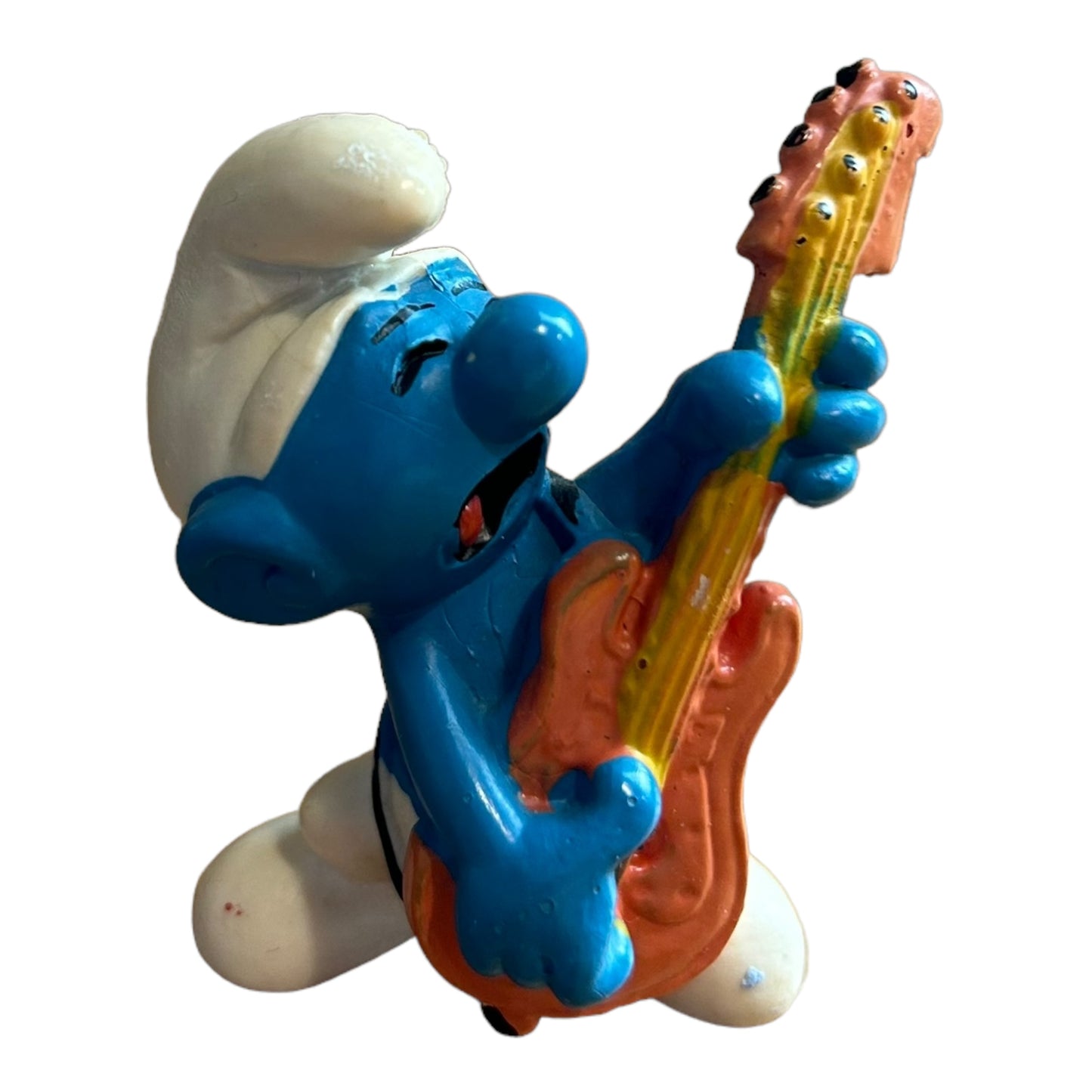 Vintage Smurf Collectible Figure - Guitar