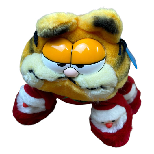 Vintage Garfield Collectible Plush - Santa Slippers